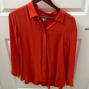 Cuyana Bright Red Button Down Shirt